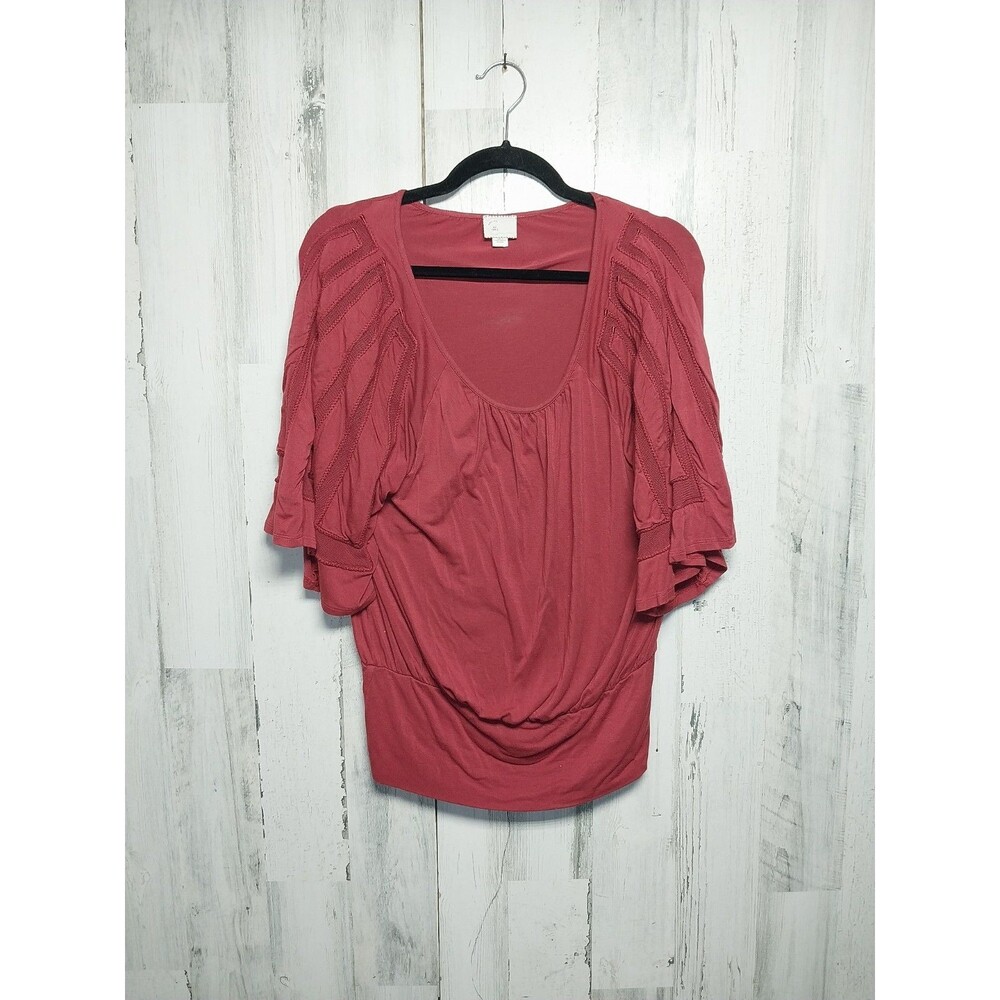 ANTHROPOLOGIE Postmark Size Small Burnt Red Rust Women's Blouse Shirt Top